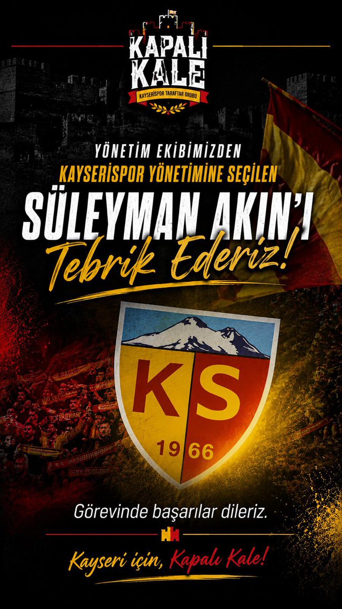 KKULTRAS1's tweet photo. Bizden Biri , Süleyman Akın Abimize Yeni Görevinde Başarılar Dileriz! 🟨🟥 @suleyman_akinn https://t.co/UNVncBbo7L