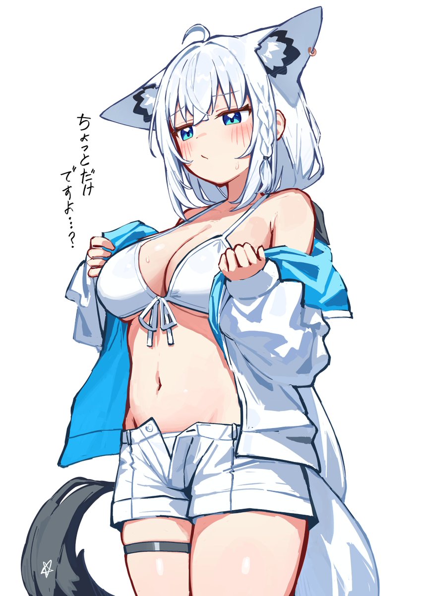 deaver2025's tweet photo. 水着を見せるフブちゃん
#絵フブキ https://t.co/eihI25VOHq