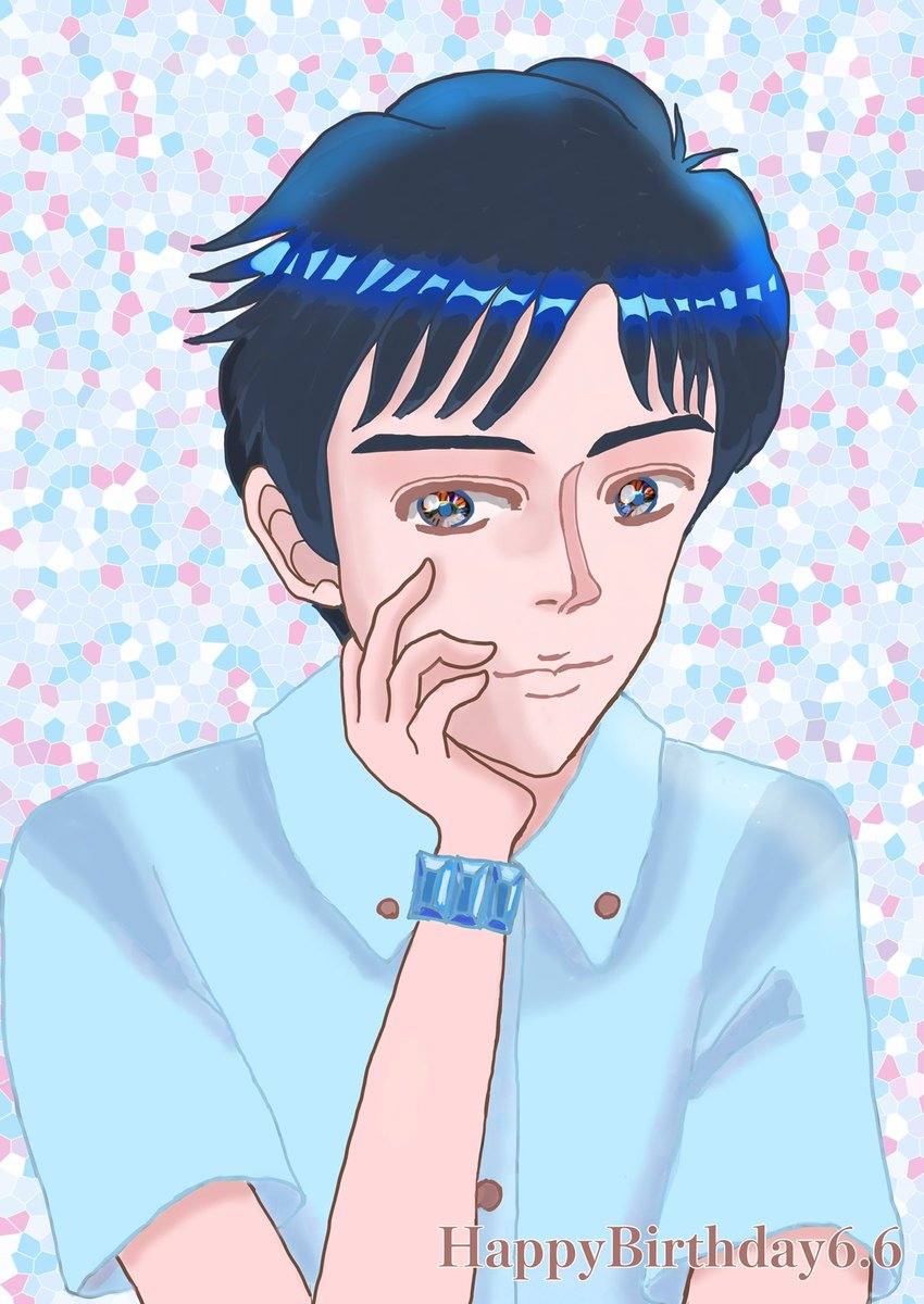 Daiamondblue's tweet photo. 参加させていただきます。

＃イラスト　＃絵描きさん交流会　＃絵描きさんと繋がりたい
最新のバースデイラストです。細川ガラシャ、フェリペ二世、一次創作キャラ大久保竜哉 https://t.co/7GpiC5XFTu