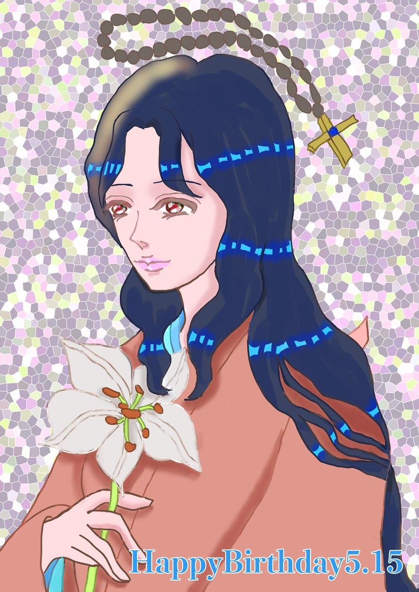 Daiamondblue's tweet photo. 参加させていただきます。

＃イラスト　＃絵描きさん交流会　＃絵描きさんと繋がりたい
最新のバースデイラストです。細川ガラシャ、フェリペ二世、一次創作キャラ大久保竜哉 https://t.co/7GpiC5XFTu