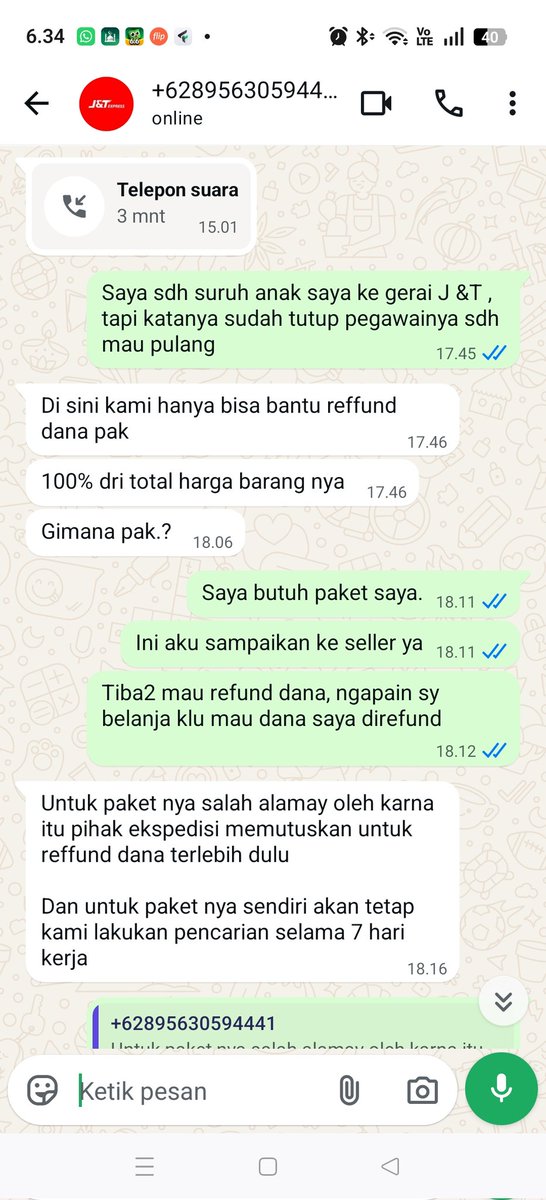 HASRUMJAYA's tweet photo. Yth @BPKN_RI  @OmbudsmanRI137 @tiktok_idn pihak J&amp;T semakin aneh tiba2 mau refund dana, padahal paket atau pesanan saya belum diantar, alasannya paket saya salah alamat, tapi pemberitahuan dari J &amp;T setempat pesanan sy sdh tiba, suruh ambil di gerai J&amp;T https://t.co/2KvAHRxlTV