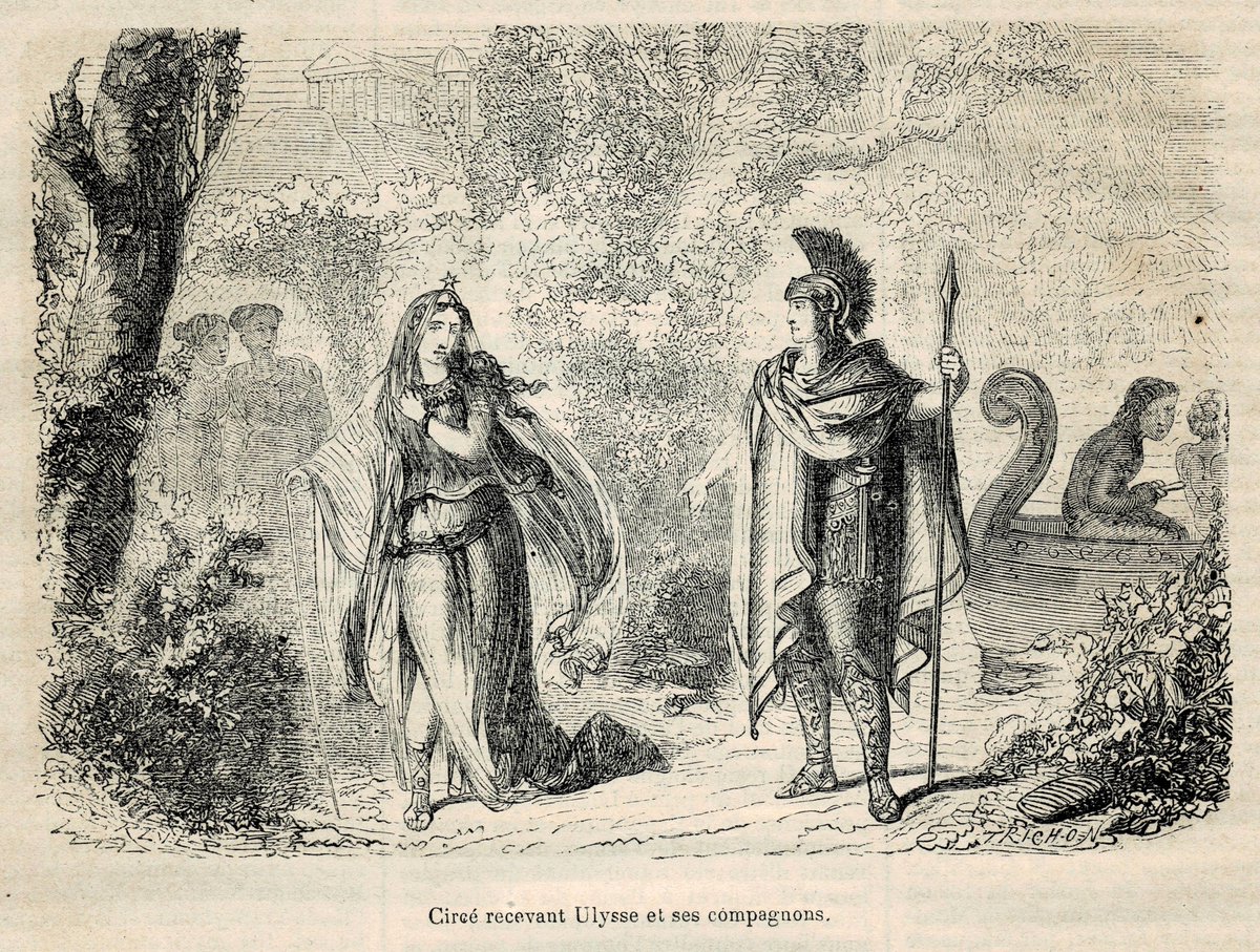 DailyOdysseus's tweet photo. Circée recevant Ulysse et ses compagnons by unknown https://t.co/LvBwcGkGcc