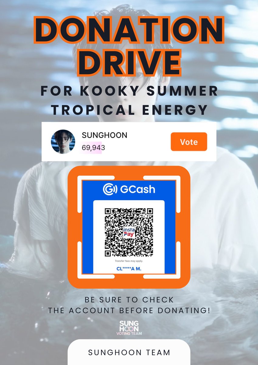 SunghoonTeam's tweet photo. 📢 SUNGHOON VOTING DONATION DRIVE — KOOKY APP

We heard you, HOONPs! 🐧☀️ Let's give #SUNGHOON an extra boost in the Kooky Summer Tropical Energy Poll and help secure stronger rankings through collective support.

✨ IMPORTANT: Please don't forget to fill out the Donation Drive Form after sending your donation. This helps us track all entries accurately and allocate votes properly.

🖇 https://t.co/08ag0AgF2C

Let's work together for Sunghoon 🐧🤍

#엔하이픈_성훈 #ENHYPEN_SUNGHOON 
#성훈 @ENHYPEN_members @ENHYPEN
