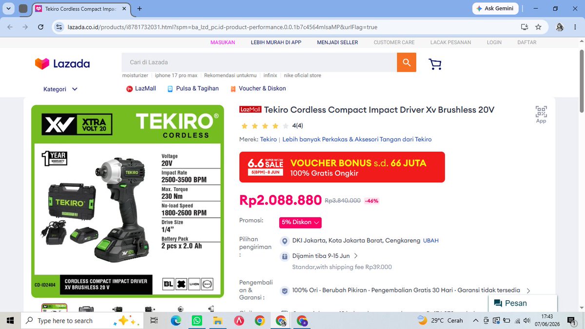heindsh's tweet photo. Coba kalian lihat deh gue  ada Rekomendasi Produk Diskon hari ini. dikasih Voucher Bonus s.d 66 Juta trs ada Crazy Brand Mega Offer s.d 95% di Lazada 6.6 Super WOW Sale jadi murce bgt
https://t.co/QnwO3kaXOb https://t.co/Kv4KB5BVyd