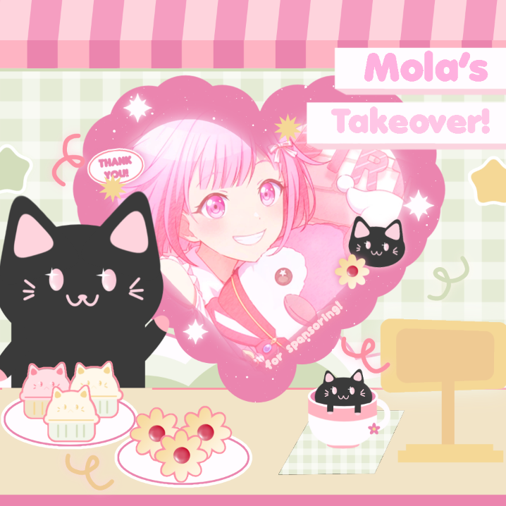 diluci's tweet photo. help rt, thank you! ( ´ ω ` )ノﾞ 

  ⋆!!! ─  お誕生日おめでとう~ today is Mola, @saquola birthday 😋🍰 let's celebrate together by joining our FREE LAYOUT BY REQ FOR 1 WINNER! ୨୧˚

rules are in alt! ⋆ ˚
#bealanja https://t.co/qj3D2NjEYh