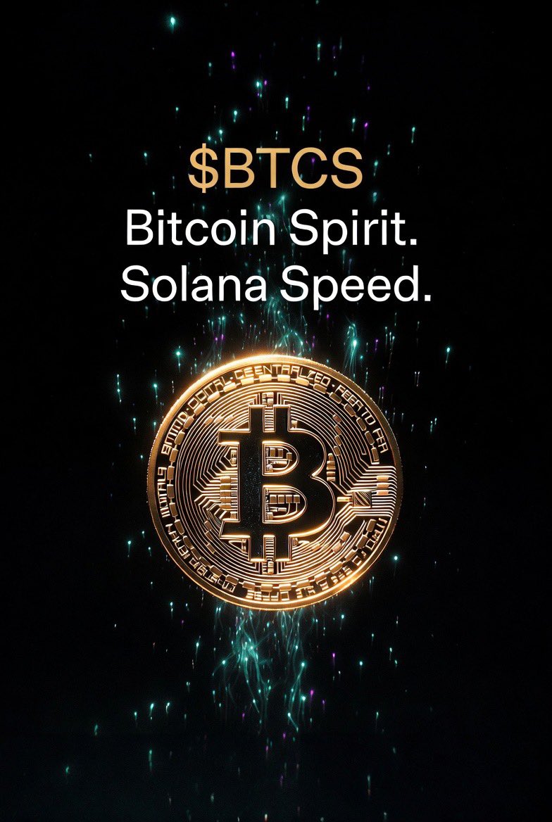 BTCSFAST's tweet photo. 🚀 $BTCS is live and building momentum.

Bitcoin Spirit. Solana Speed. ⚡

What if Bitcoin launched on Solana? This is it.

Buy $BTCS here 👇
https://t.co/4eJDGlO0IU

Join the community:
https://t.co/X7WgTgFUkb

#BTCS #SolanaBitcoin #BitcoinButFaster https://t.co/Tad8XrV9Zk