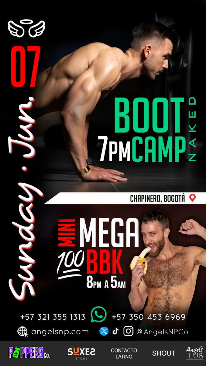 AngelsNPCo's tweet photo. ☆ HOY DOMINGO ☆
🌟 2 actividades 🌟
☆ 7:00pm #Angels #BootCamp 🪖💪🏕️
☆ 8:00pm #MiniMega 💯🍌🍑🍆💦💦
🏰 Cr 13 # 64 - 55 Chapinero - Bogotá
Afiliados: Tocar al llegar. ✊
Lub ⭕️💦 y placer ilimitados
Trae a tus amigos sexy 👨🏾🤝👨🏻
📱 +573213551313
https://t.co/62ew3jeibv https://t.co/hDrB0LlsoG