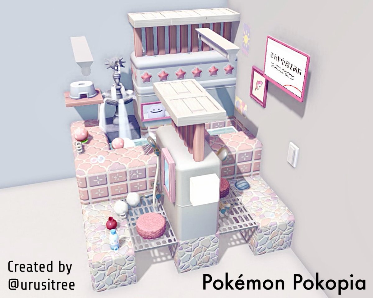 urusitree's tweet photo. 5×5クリエイト
   
銭湯　2
　
(モモンの実サービスデー)
　
public bathhouse
　
#ぽこあポケモン  #ぽこポケ     
#PokemonPokopia  #pokopia
#55クリエイト https://t.co/B0nvZhNlXa