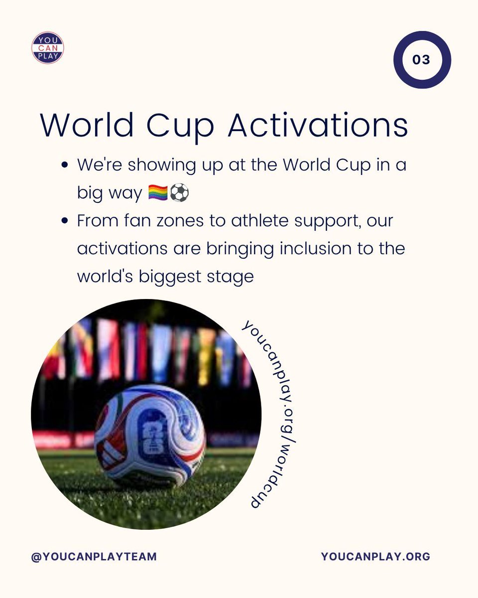 YouCanPlayTeam's tweet photo. Pride 2026 — we’re marching, hosting pop-ups &amp; workshops, and partnering with local orgs. Events fund safe meetups, resources, small grants &amp; mental health referrals. Become an ambassador or donate (link in bio). #Pride2026 #YouCanPlay #PrideHistory #SportsInclusion https://t.co/ifl3iLshF3