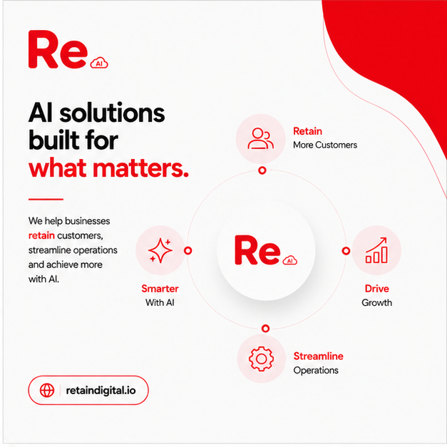 RetainDigitalAi's tweet photo. AI solutions built for what matters.

👥 Retain more customers
⚙️ Streamline operations
📈 Drive growth
Work smarter with Retain AI.
🌐 https://t.co/FT4dWplqAW

#RetainAI #AI #BusinessGrowth #Automation https://t.co/x2Vm8FN4wl