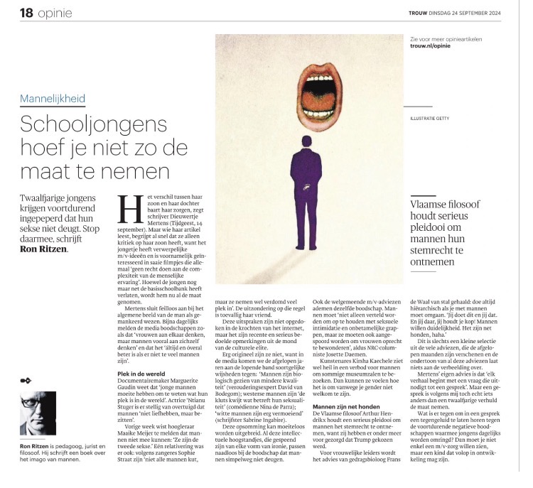 ritz1962's tweet photo. @RoelofBouwman Uitstekend artikel. Passend in een tijd die zo schaamteloos anti-jongens is. Eerder schreef ik in Trouw dit: https://t.co/AfPGJhckRh