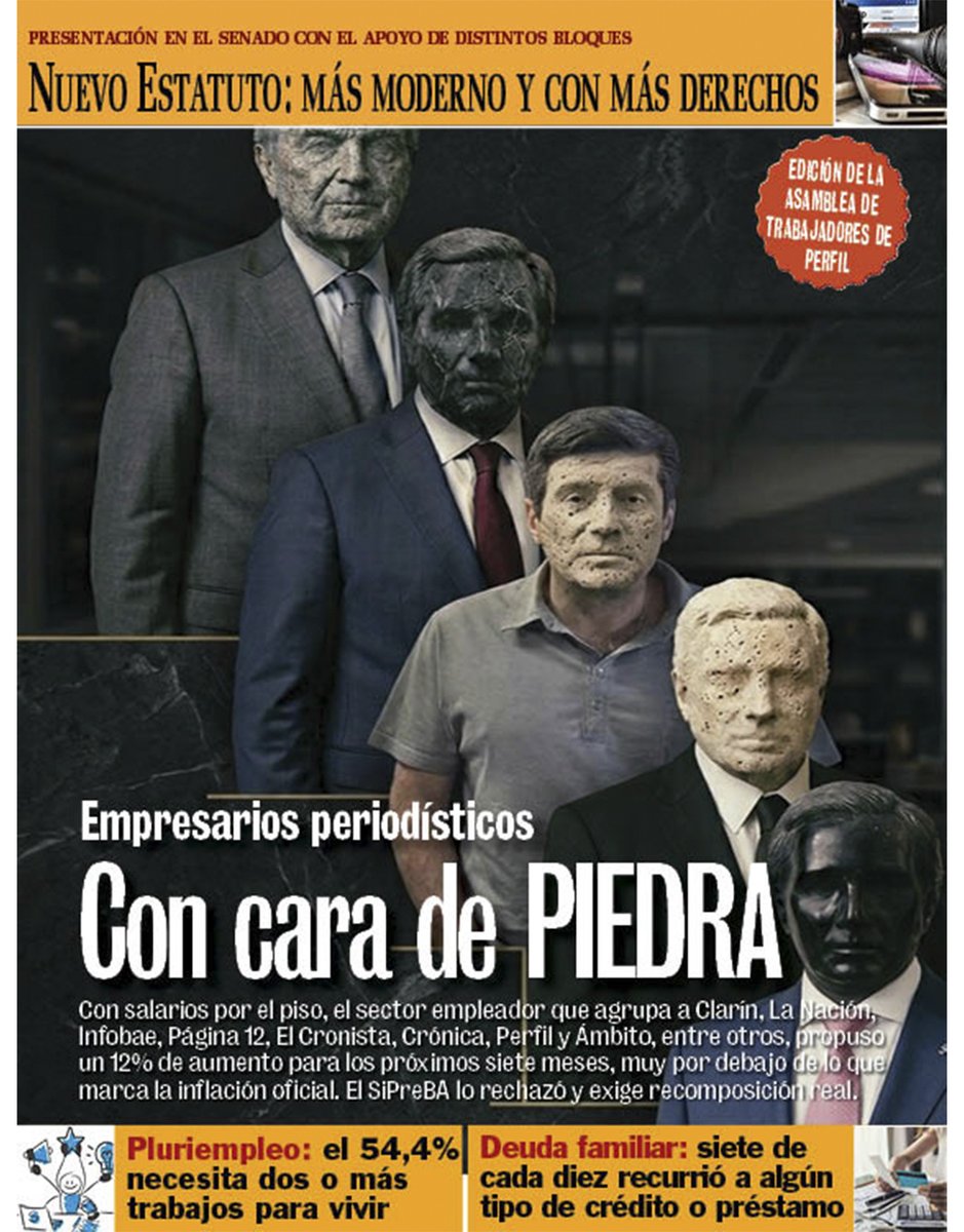 sipreba's tweet photo. 🗞️DÍA DEL PERIODISTA: HOY SOMOS LA NOTICIA DE TAPA

💬Contra el relato oficial, al 95% de quienes estamos en los medios nos cuesta a llegar a fin de mes. Este 7 de junio, ponemos en tapa el reclamo por mejores salarios de las y los trabajadores de prensa de todo el país. https://t.co/pzA5HMGA8F