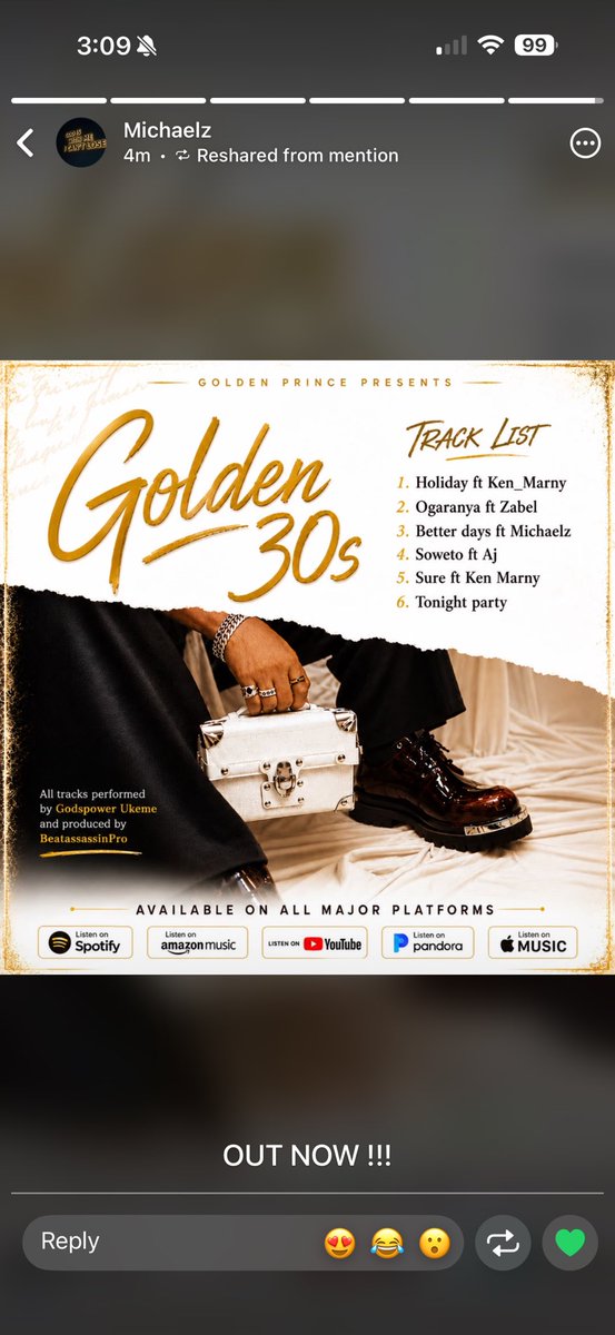 amGoldenPrince's tweet photo. Finally out on all platforms #MusicPromo #sound https://t.co/viLZEN9MyL