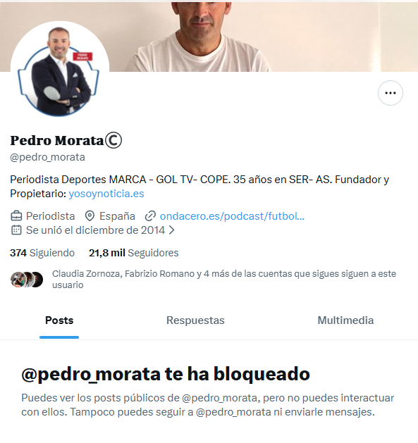 WillAgptrz's tweet photo. @Eldedodedios1 @marca @pedro_morata Cuidado que os bloquea. https://t.co/fQq8ciBH7g