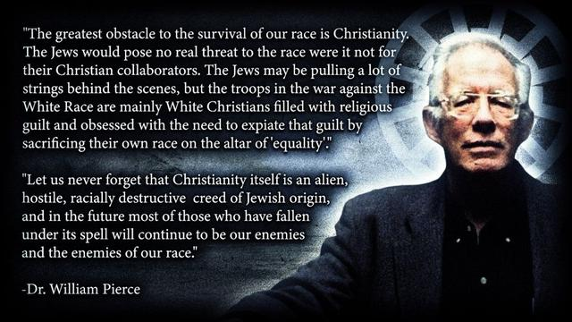 NatureIsEternal's tweet photo. @jjnoticing2 @christogenea Pierce changed his views regarding christianity later on, so this quote doesn't prove what you want it to.

He has recognized the plague that they've become towards our race just seeing how they are online and in real life.

NA's Cosmotheism is the only viable spiritual doctrine. https://t.co/bQDlmJA7M4