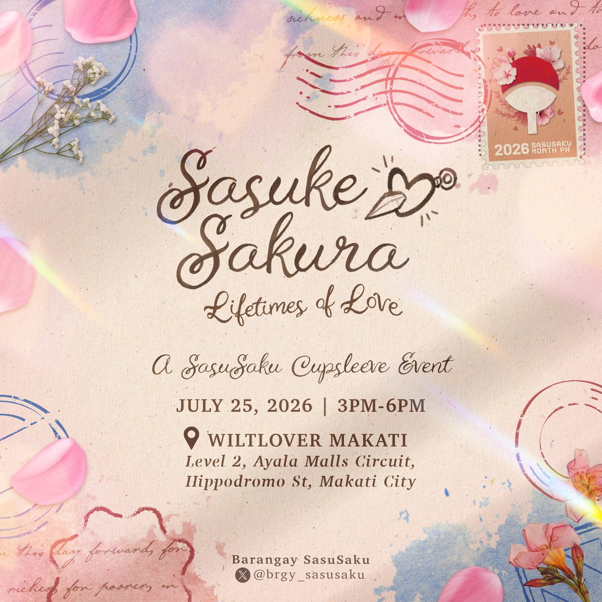 brgy_sasusaku's tweet photo. 📆Save the Date!

We will be having our celebration at Wiltlover Makati this July 25, 2026 from 3PM-6PM 🌸 Here's a little sneak peek of the party favors (aka merch kit) attendees will be given 👀 Of course, we have lots more in store for you!
#KaSSalan2026 https://t.co/RfYptdVGFu