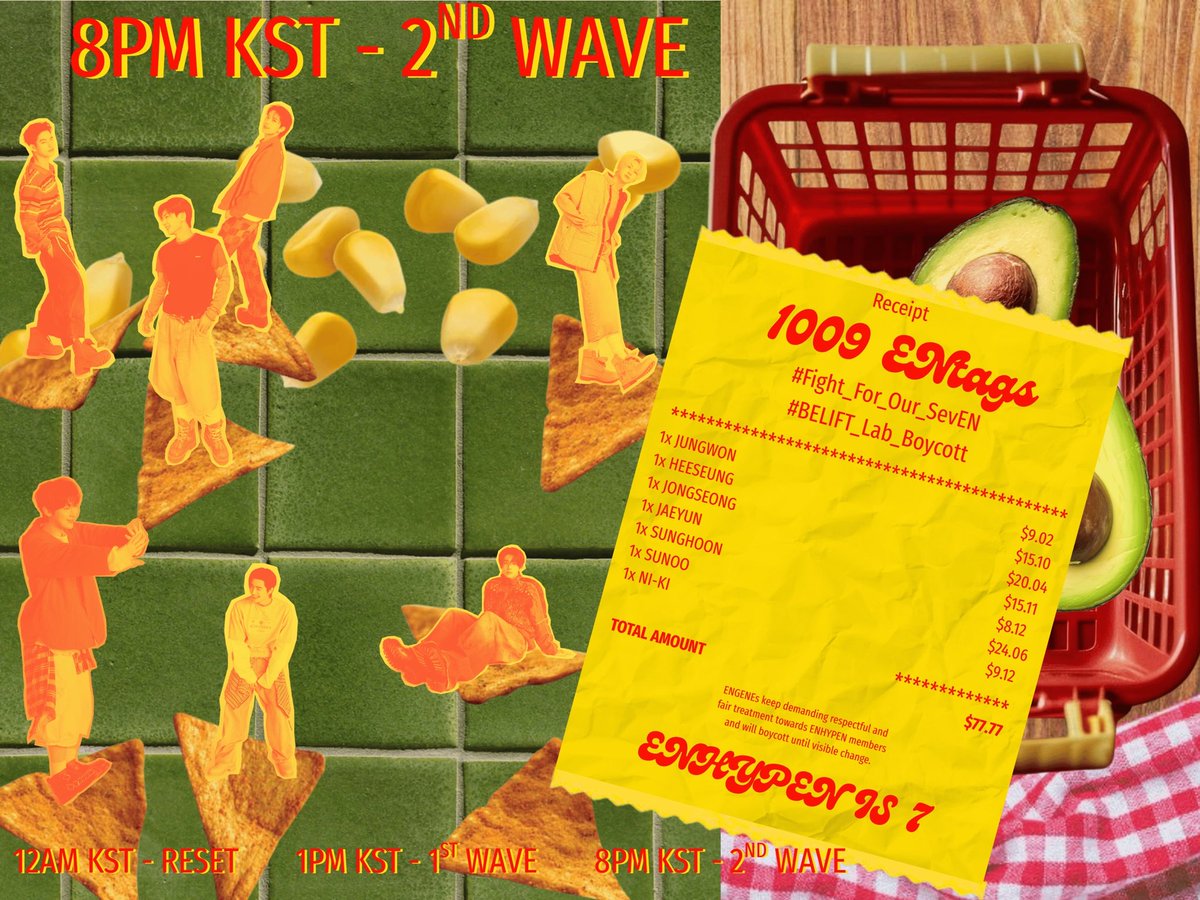 1009_ENtags's tweet photo. ENGENE! 🔉 IT’S 8PM KST, 2ND WAVE is here! ★

Final push, everyone! 💬

ENGENEs keep demanding respectful and fair treatment towards ENHYPEN members and will boycott until visible change.

#Fight_For_Our_SevEN
#BELIFT_Lab_Boycott

Disclaimer: these tags are only meant for X/Twitter trending, do not use them outside of this platform, do not spam them on Weverse/Instagram/Youtube or any other platform, refrain from dropping them under anything unrelated to ENHYPEN.