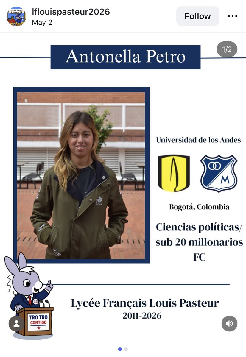 ojocolombia2026's tweet photo. 🇨🇴 PETRO todos los días dice que la universidad de los ANDES es una universidad de RICOS ESCLAVISTAS que solo buscan robar al pueblo colombiano.

Alguien puede explicar entonces porque ANTONELLA PETRO va estudiar ciencias políticas en la universidad de los andes y no en la universidad nacional ❓