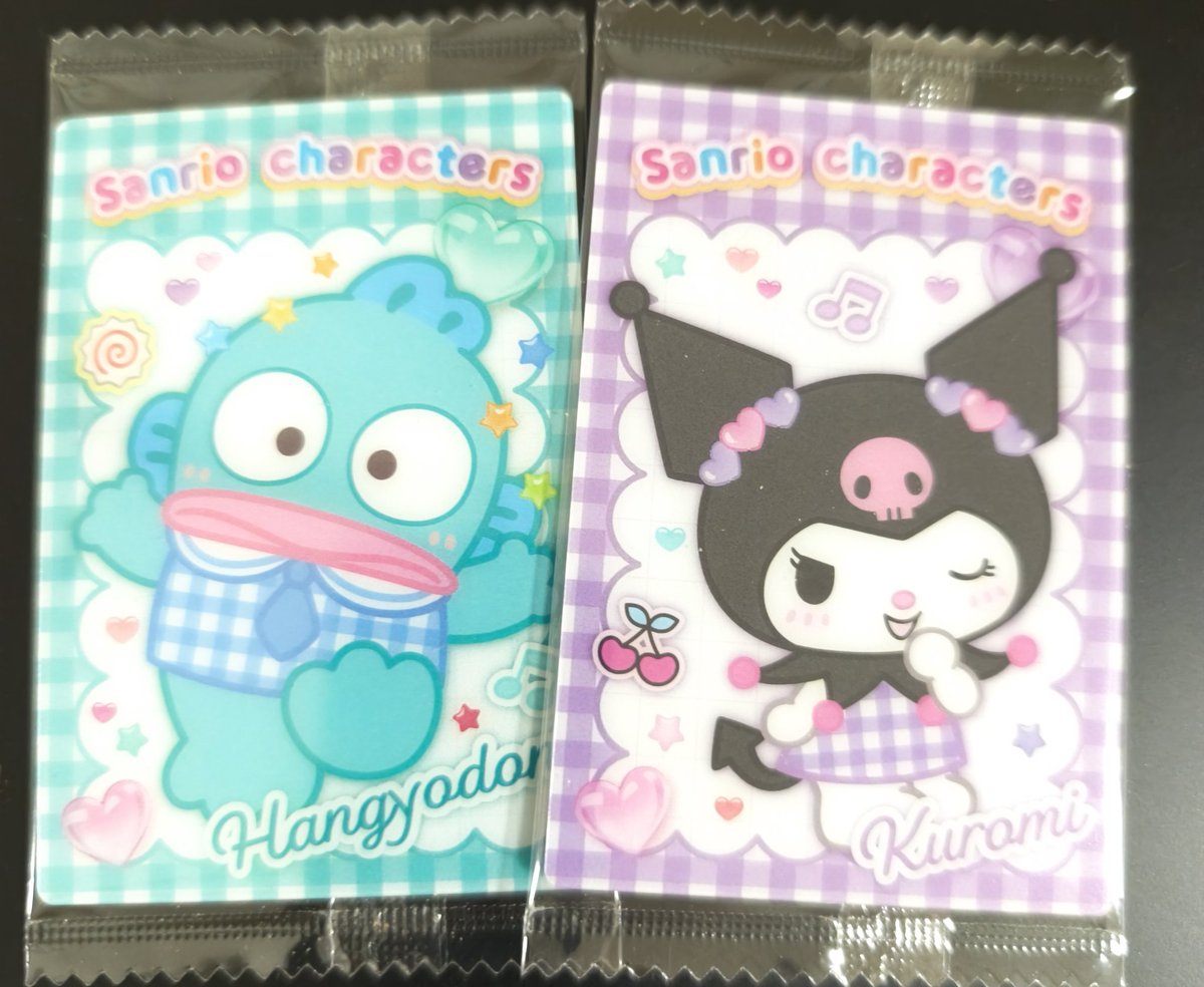 gramnutts's tweet photo. 【交換】サンリオキャラクターズ　ウエハース　12

譲　ハンギョドン、クロミ
求　はなまるおばけ

郵送対応でお願いいたします
2枚まとめて交換の場合ははなまるおばけとウィッシュミーメルと2枚との交換も可能(ウィッシュミーメルのみ不可です)
お気軽にお声掛けください https://t.co/iJUYNwpd2f