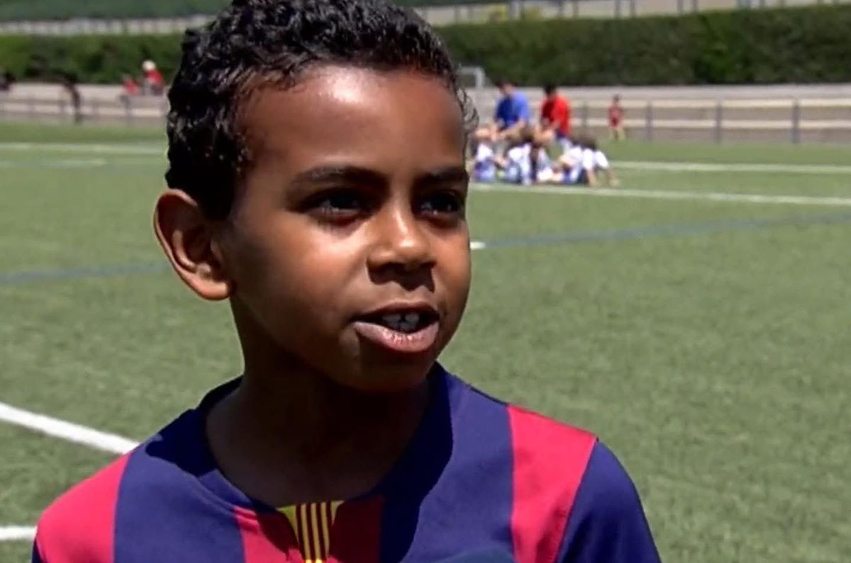 UTDKobi's tweet photo. Lamine Yamal the last time Barcelona won a European trophy https://t.co/tO8No1GZuc