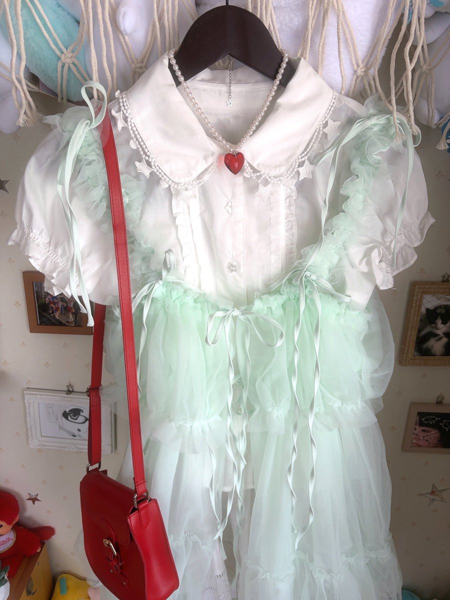 mineralx_x's tweet photo. merry jennyのチュールハーネスでクリームソーダコーデ🍀*゜ ふわふわなシルエットにリボンが可愛すぎる（т-т）#pr https://t.co/IrOkJfT0yt