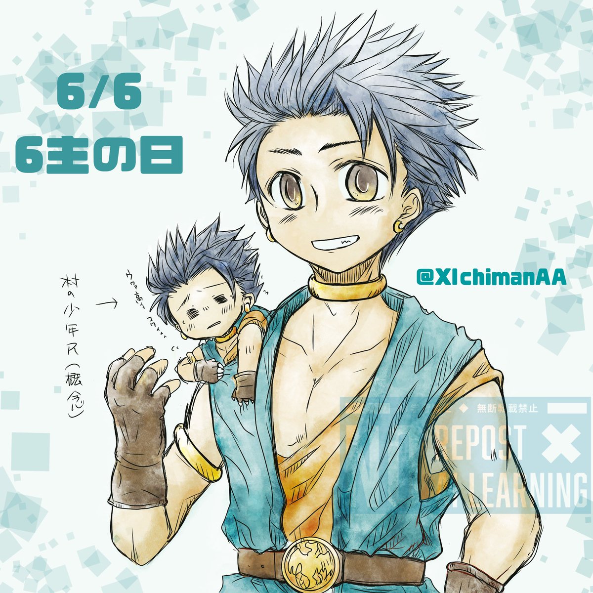xichimanAA's tweet photo. 大遅刻ですがやっとこさ色塗れましたー！やったー！
#6主の日 https://t.co/3T9sysFI5k