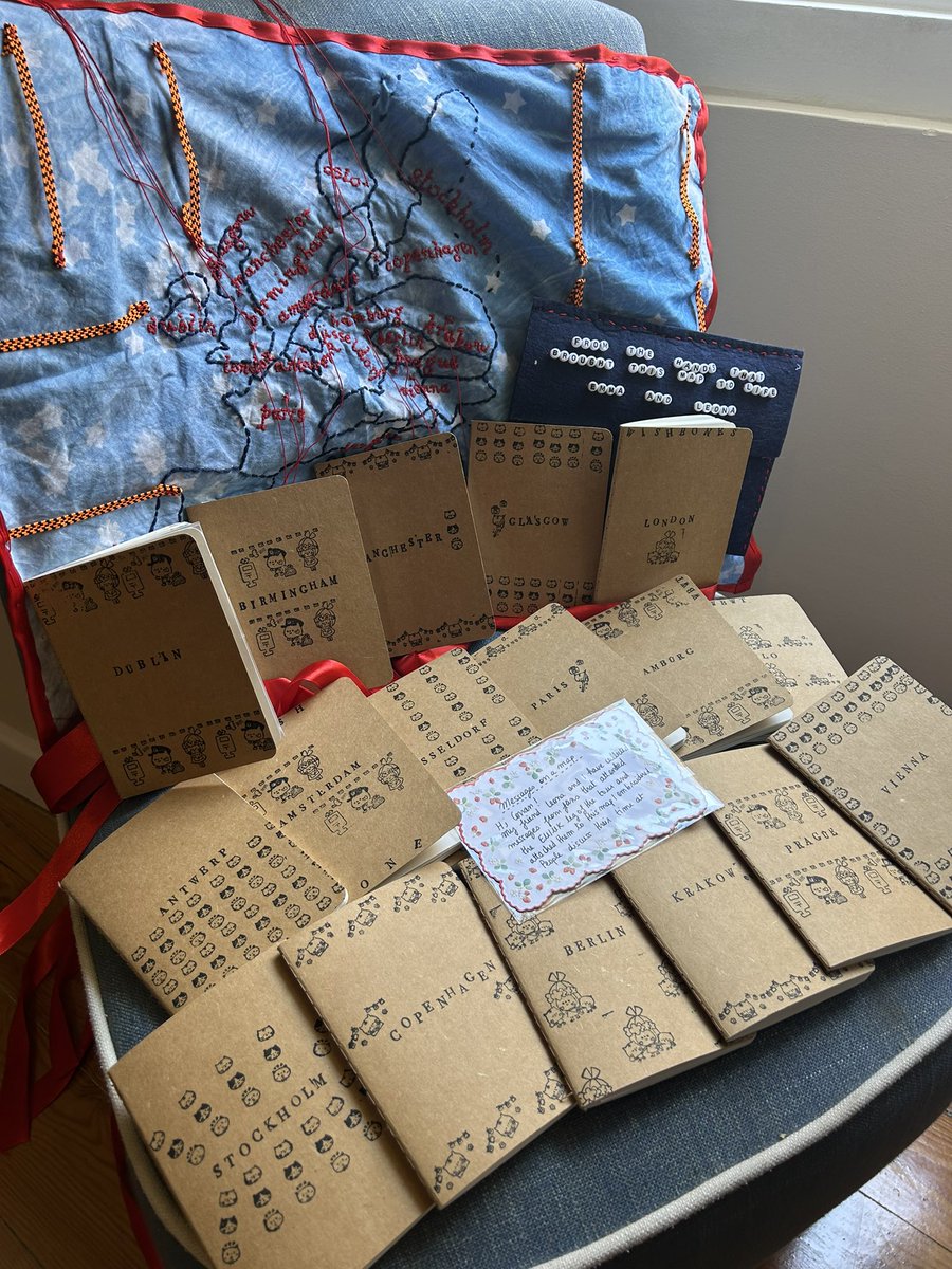 barbotinerie's tweet photo. thank you to everyone that sent a message detailing their experience at the wbwt, i hope this map and notebooks get to conan and he can read all your beautiful stories 🥲🤍 https://t.co/IOUjt6spXj