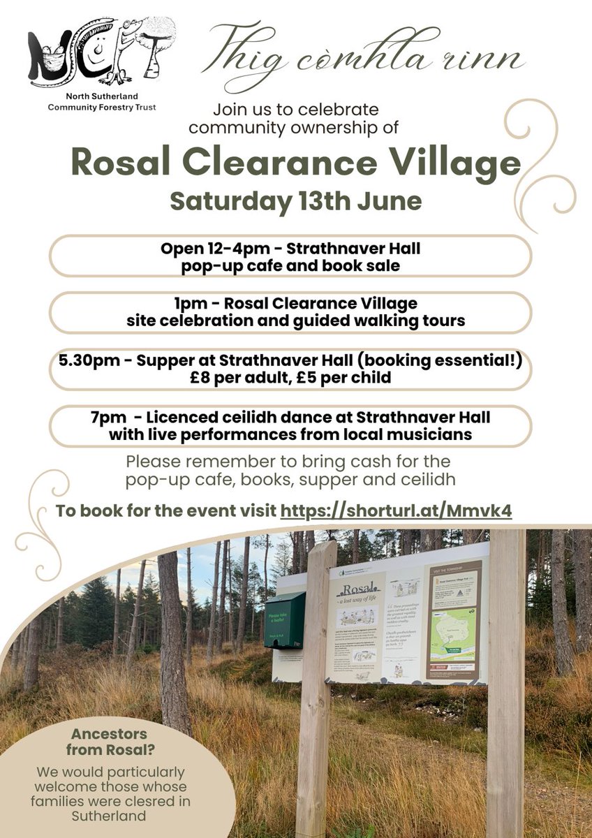 LesleyRiddoch's tweet photo. Big weekend for Strathnaver coming up as community celebrates takeover of Rosal - site of village cleared by Patrick Sellar in 1814. I'll be there with Steve Rawson to capture everything for new film. All welcome esp those with Naver/Clearance family histories. https://t.co/ogusXgWFKi