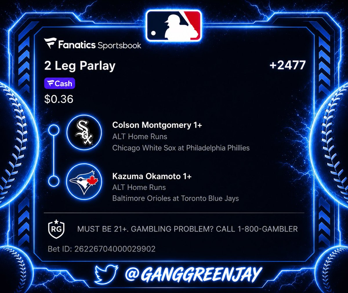GangGreenJAY's tweet photo. 💣Monty x Okamoto 

📊Research on @PropFinderApp 

⤵️Click link below to see all of our plays join today! 

Use promo code GREEN26 on GangGreenBets Discord for $10 off!

@Playbook 

#Gambling𝕏 

https://t.co/mRaGBeJOEp https://t.co/Ru9UZzk0WZ