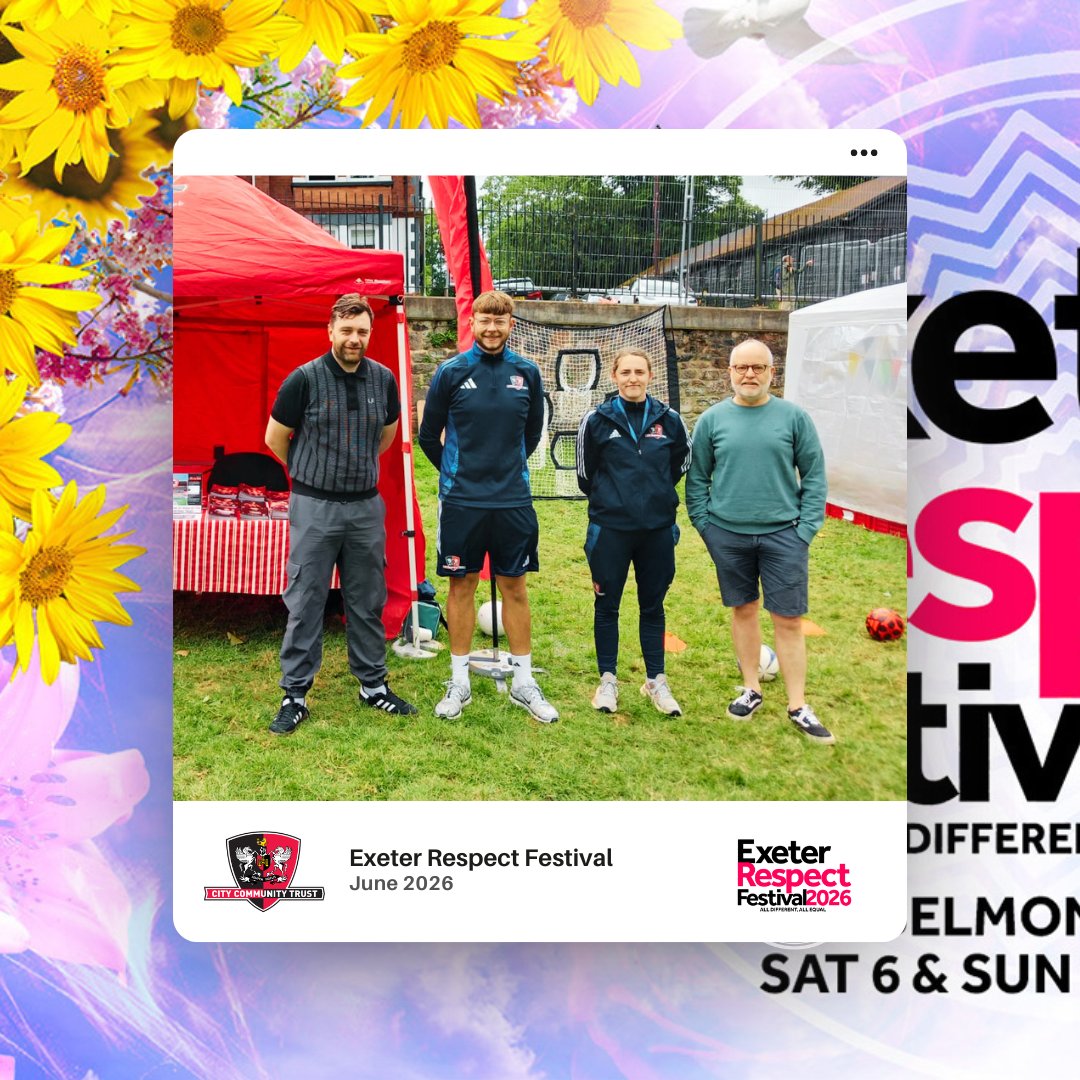 ExeterCCT's tweet photo. Pleased to join @ECFCST in representing @OfficialECFC  at this year's Exeter Respect Festival. 

The festival runs into the early evening, so come on down and enjoy Exeter's annual celebration of diversity and inclusion, and some free activities at our stall ⚽️🏉😊

#Exeter #Respect #Festival