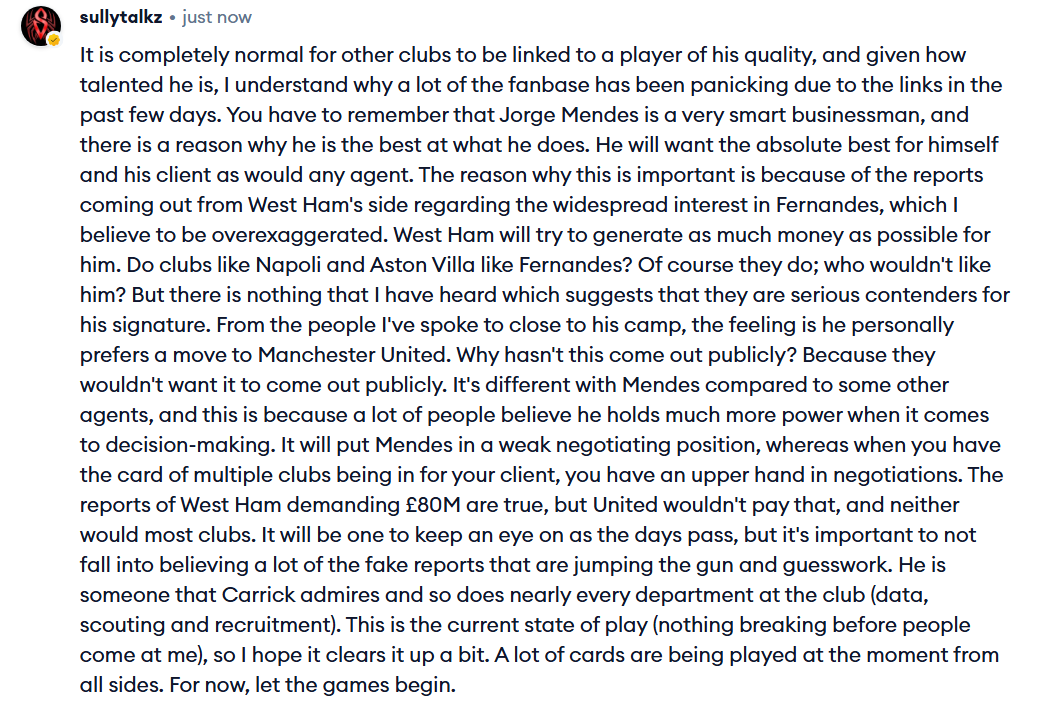 SullyTalkz's tweet photo. The Mateus Fernandes current state of play. Hopefully this will clear up some of the panic and confusion in the past days. https://t.co/1ecVb7A0TF