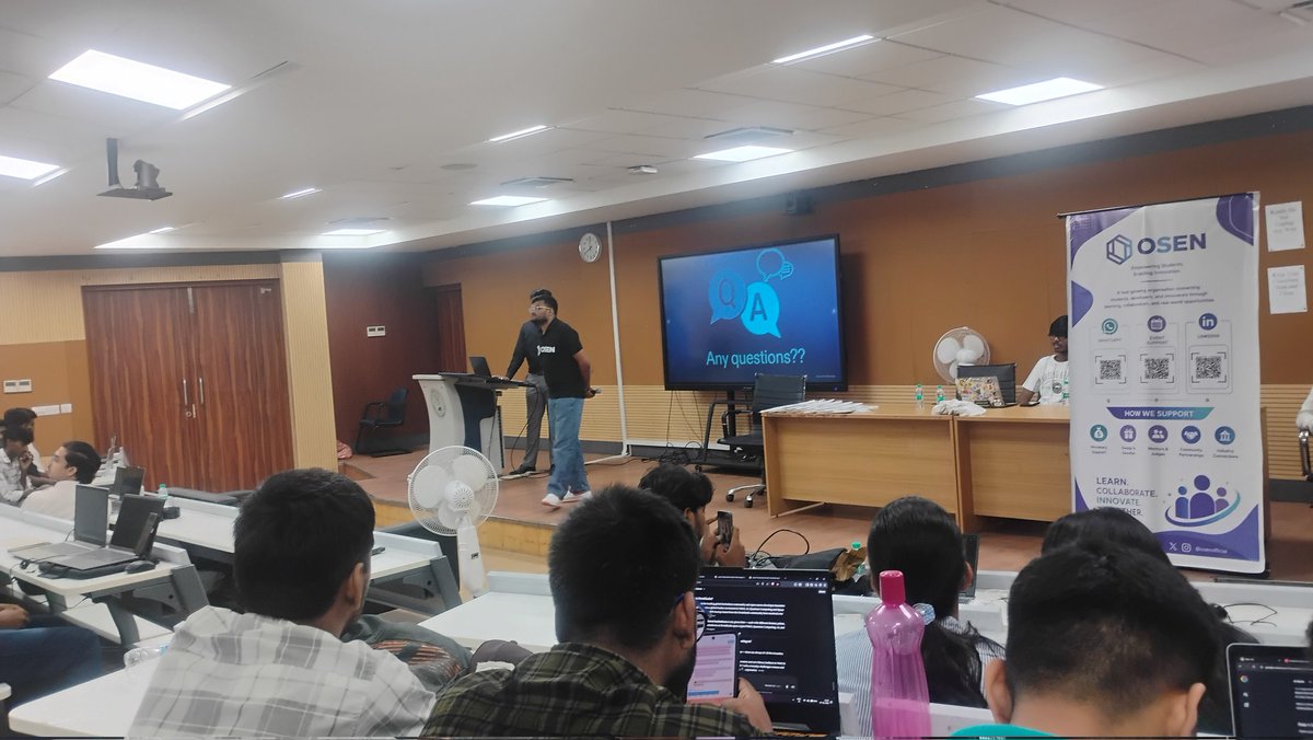 syscallr's tweet photo. Live from IIT Patna at Hack &amp; Tech!

This energy is unreal 🚀

Mad respect to @osenofficial and founder @Vikash_8090_b for making this happen — and a huge shoutout to @MetaMask for sponsoring this incredible event! 🦊⚡

Web3 builders in the building. This is just the beginning. https://t.co/loaq228VR3