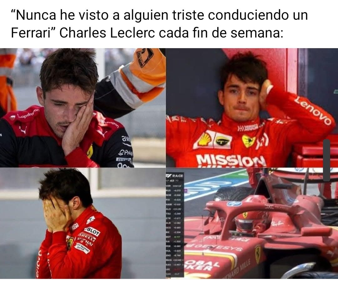 Cande7L's tweet photo. Nunca es mal momento para revivir este meme de Leclerc https://t.co/0rMi9Us6BX