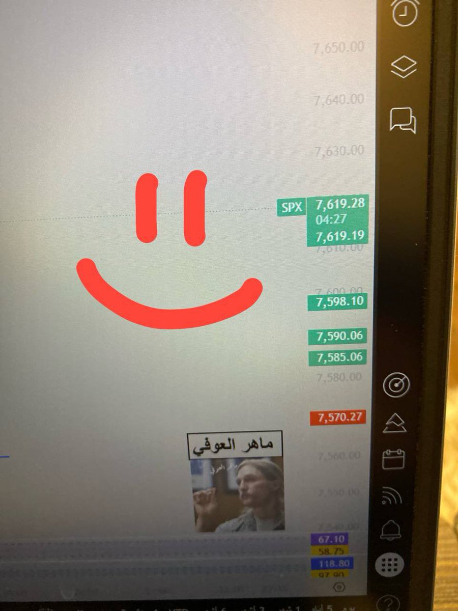 maher3797's tweet photo. #تداول 
#الاسهم_الامريكية 
#السوق_الأمريكي 
#سباكس 
#spx 
#العملات_الرقمية 
#البيتكوين

ذكرنا التحليل يوم 19 ابريل وقتها spx 
كان اغلق 7126  انه ايجابي والاسابيع القادمه هدفه 7677  يوم 2 يونيو وصل 7621 
وقرب من الهدف اللي ذكرناه خلال شهر و 13 يوم ارتفع 500 نقطة الا كسور بسيطه https://t.co/aQgh6OvGrg