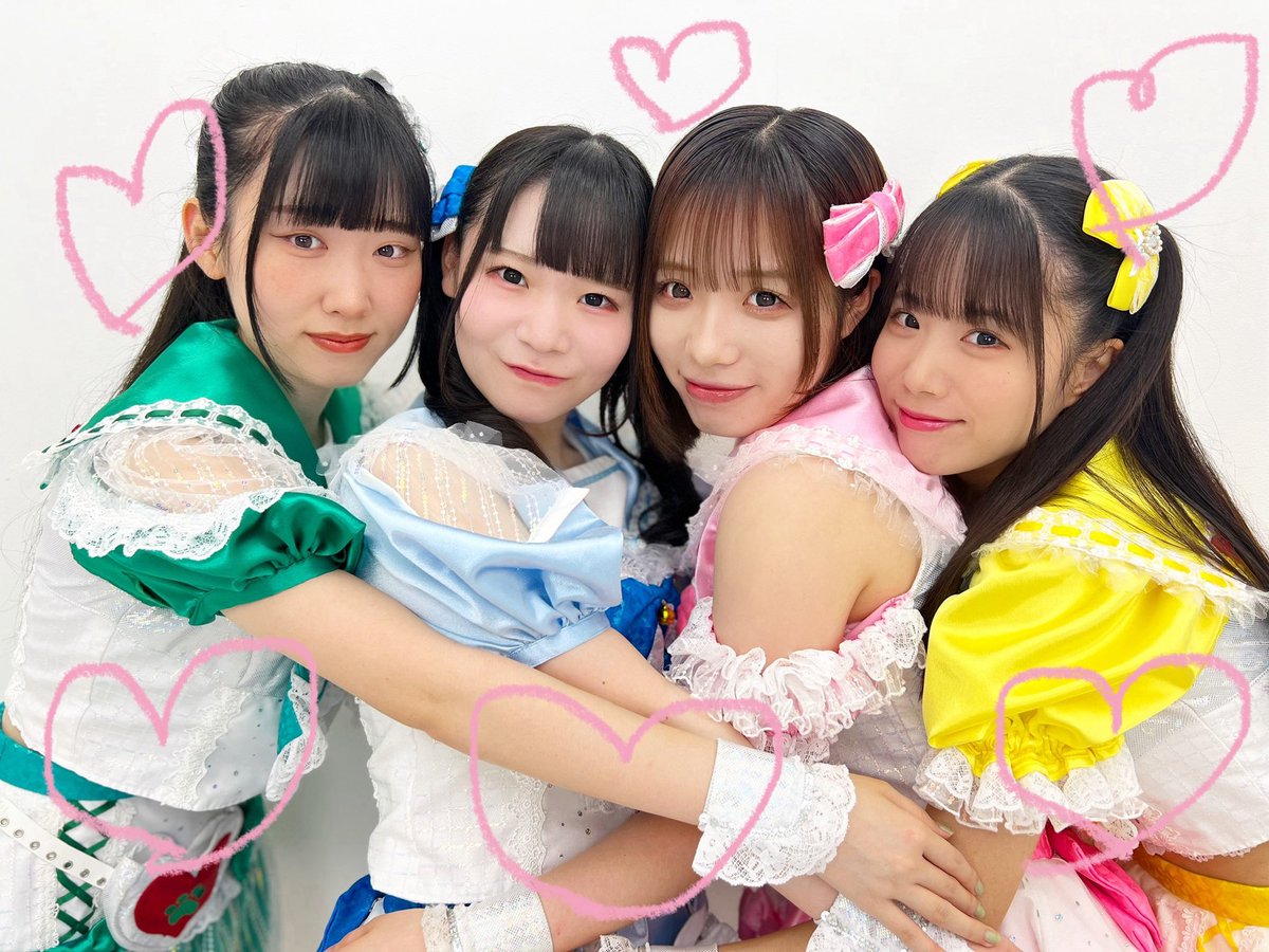 UFK_YesHappy's tweet photo. 【嬉しいお知らせ💞】
6/29(月)モロフェスのイエスハッピー！は
バックダンサーにミケネコガールズOGメンバー&amp;現メンバーを迎えた特別編成で出演させていただきます😘

BDメンバー
💙あやか（くぴぽ）
🩷もえ
💛れみな（グットクルー）
💚まう（ミケネコガールズ）
🩵にいな（tune time capsule） https://t.co/9Nc710IMyF