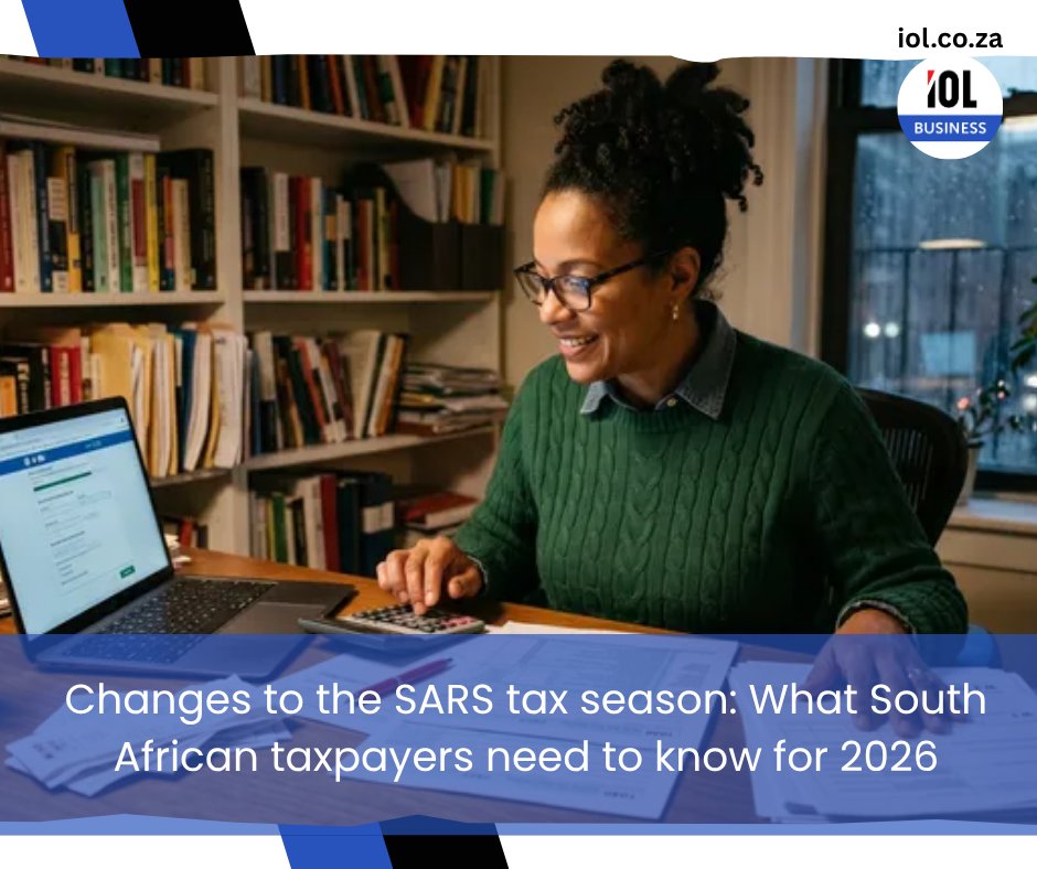 IOL's tweet photo. SARS rolls out smarter 2026 tax filing, with auto-assessments from 1–12 July and deadlines to January 2027, promising faster, simpler returns for millions of South African taxpayers. 
Read more here: https://t.co/05YaD9Kbbk
#SARS #TaxSeason2026 #eFiling #SouthAfrica #AutoAssessment
