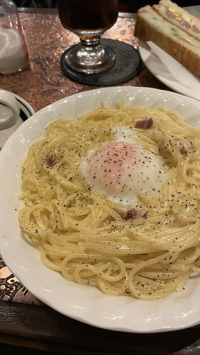 tempete617's tweet photo. 珈琲タイムスのカルボナーラも意外と美味しいねんな〜☕️ https://t.co/iORsUz3rX6