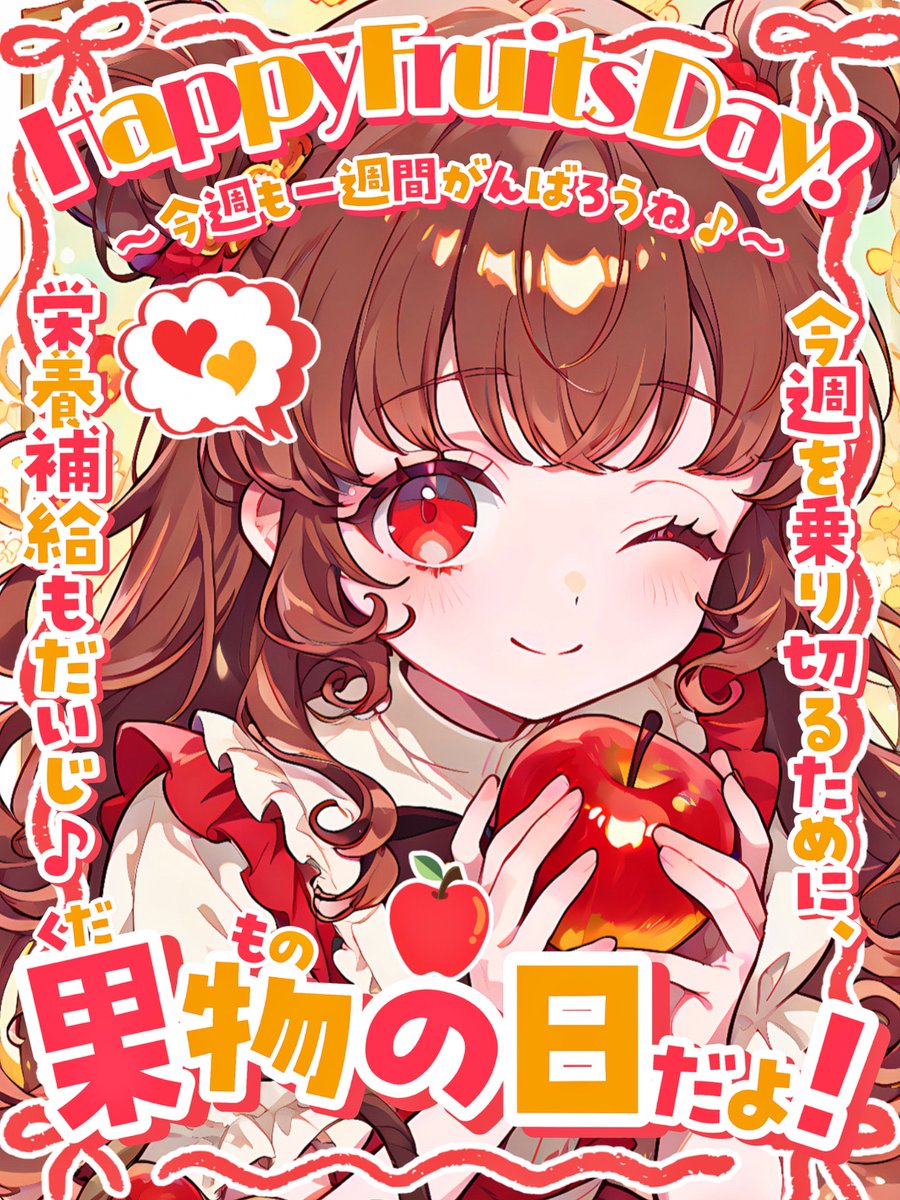 Oo0u0pO's tweet photo. ˚.✧🌟🍎✨フリー素材 ✨🍎🌟✧. ˚

⋰ 
      6月8日は  #果物の日 🍒💫✨˖˚◌
 ⋱

⚠️いいね💗とRPで使用OK‼️
皆さんの好きなフルーツや積極的に食べてる果物はありますか❓🥹🫶🏻✨

⇣カラバリ8色❤️リプ欄へどうぞ🌟

#Vtuber素材 #おはようVtuber素材 https://t.co/2ycwDFmdf8
