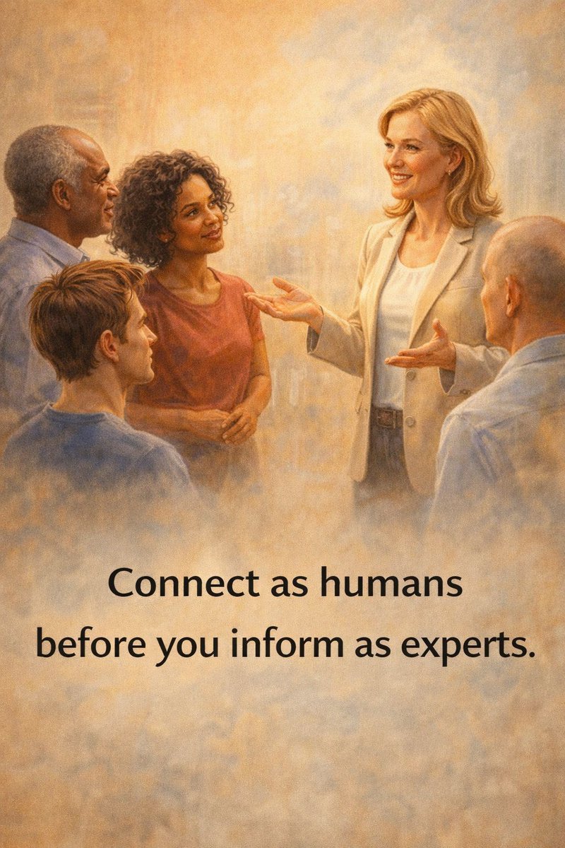 CoachGoldsmith's tweet photo. We all want people to listen to what we say. 

It is natural to focus on our message, our ideas, and the value we believe we can add. In doing so, we often overlook something even more important - how we make people feel.

Before people accept our content, they experience our presence. If the connection is off, the message rarely lands, no matter how smart or well prepared it may be. When people feel seen, heard, and respected, they become open. When they do not, they close.

Connection is not a “soft skill.” It is the foundation that allows everything else to work.

If we connect as humans first, our content has a chance to shine through. If we do not, even our best thinking can be ignored.

Thank you to Marty Lanahan for this thoughtful reminder!
Life is good.
Marshall