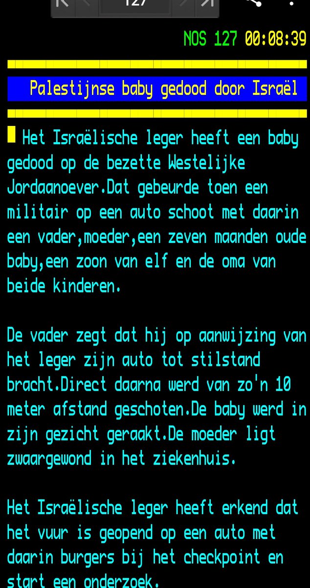 LuteGeertsma's tweet photo. @EmileSchreuder @bpschut @NOS En dan heb je de nieuwste ranzigheid in nieuwsberichtgeving van Teletekst nog niet eens gezien.. kijk even mee.. Kun je nagaan. “Israël” doodt “Palestijnse” baby. En natuurlijk zonder aanhalingstekens. https://t.co/f5YCJtATvf