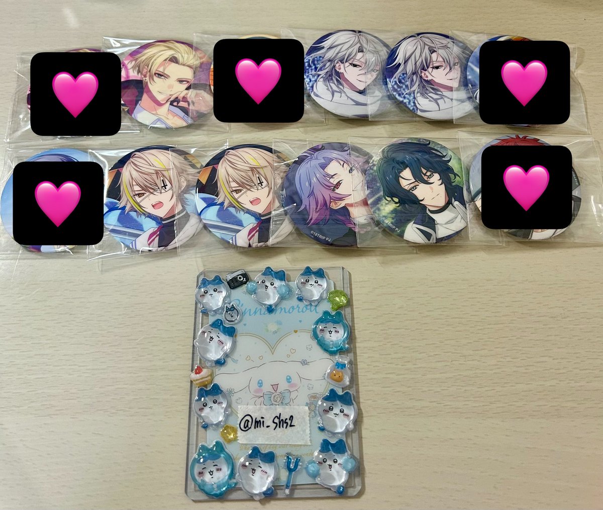 mi_shs2's tweet photo. 【交換】エイトリ 18TRIP 缶バッジ

譲 : 來人 潜 琉衣 子タろ 夜鷹
求 : 同種糖衣＞異種糖衣

※郵送のみ

お気軽にお声掛けください🌸 https://t.co/lAeeYwklDu