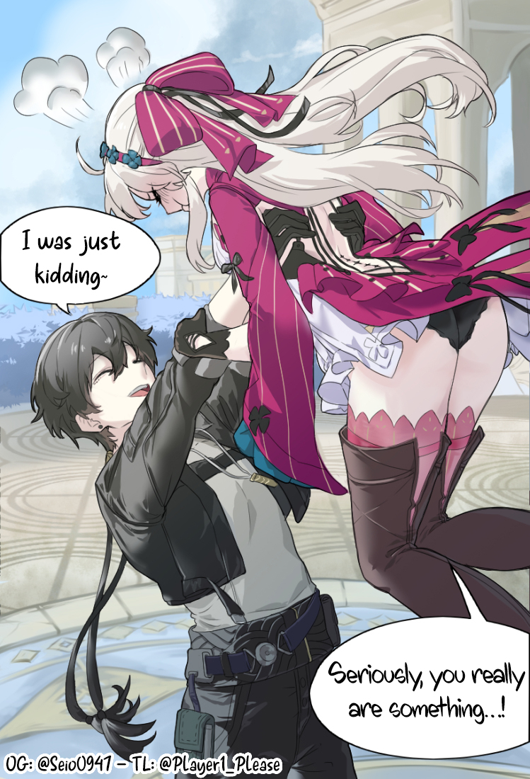 Henriaich's tweet photo. Carlotta is way too easy to tease 😉💙

Wuwa Comic | SFW artwork https://t.co/K7t624FrRl