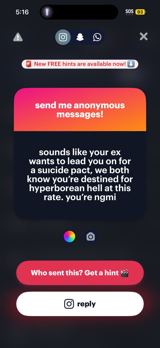 RACEPLAYHITLER's tweet photo. just remembered i have a tellonym and opened it to find weeks worth of messages from my jeet stalker lmfaooo. i really do live rent free in his head. to be honest, i'm lowkey kinda flattered at this point. like he's clearly my biggest fan and not everyone is worth stalking so 🥰 https://t.co/vKUH9HElOh