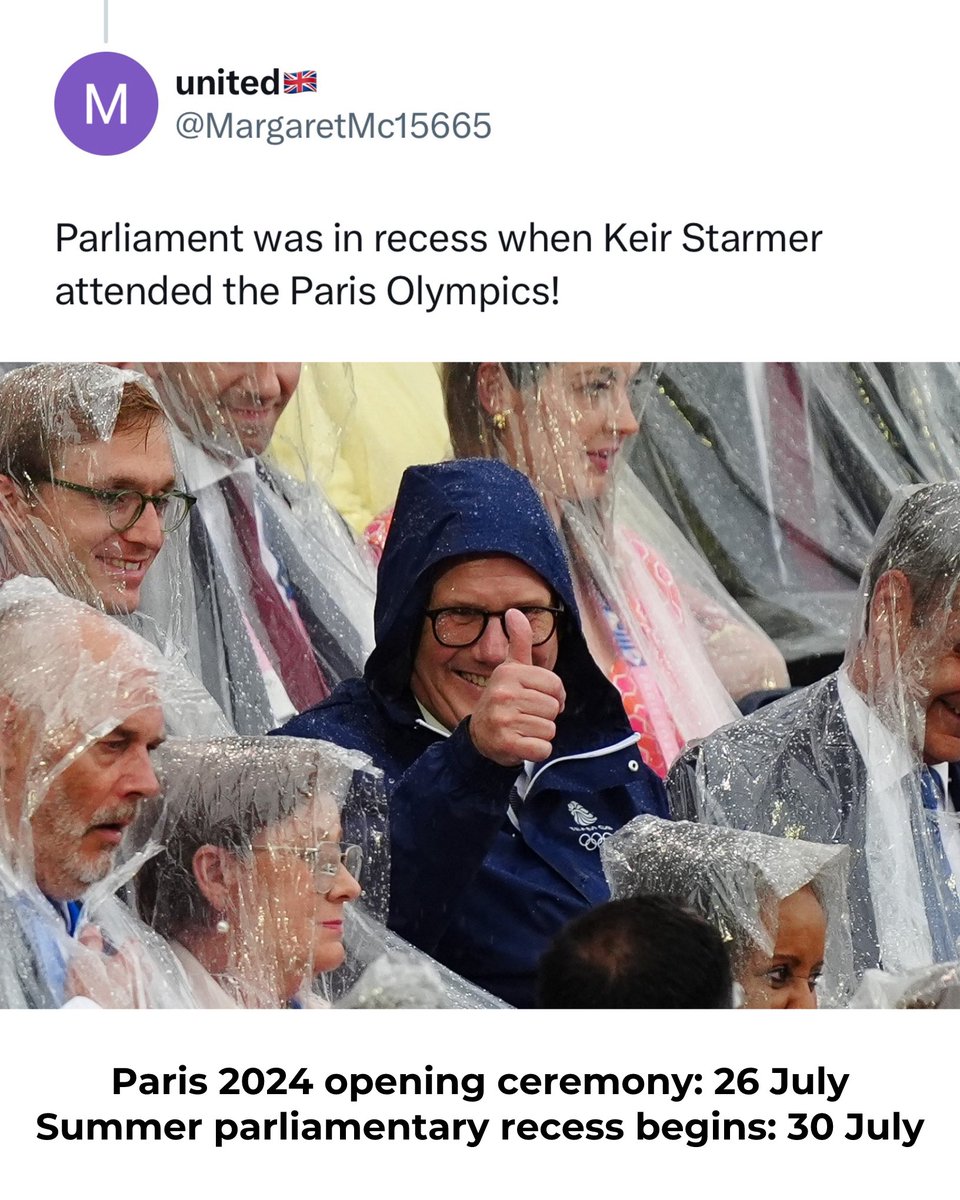 indy_swim's tweet photo. So this was Keir Starmer at the opening ceremony of the Paris Olympics on 26 July, four days before parliamentary recess commenced on 30 July

But how fucking dare Stephen Flynn and Maree Todd, eh?

@margaretmc15665 https://t.co/eqWNcfTmfR