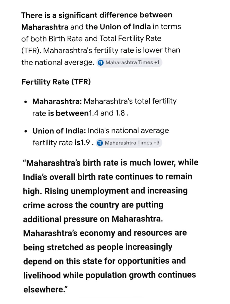 Rashtrabhasha_'s tweet photo. @AFpost Birth Rate: Maharashtra Nation vs the Rest of the Indian Union https://t.co/rCaqDnYI3K