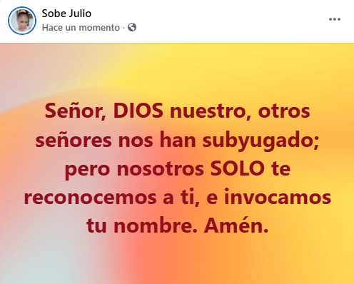 JGSOBEYDA's tweet photo. Tengamos siempre presente que SOLO existe  un  DIOS  el único con potestad para liberar, libertar, sanar, Bendecir y Proteger; así que no te dejes Engañar del Padre de la Mentira que fue lanzado de los cielos por rebelion y Envidia. https://t.co/zGhsCXrAs5
