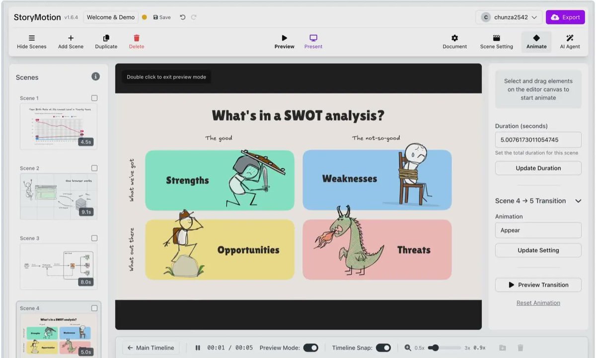 gesvin's tweet photo. ¿Haces cursos o explicas temas complejos?

Con StoryMotion conviertes docs, diagramas e ideas en animaciones claras en minutos (sin editor pro). Pruébalo sin registro 🚀🎓 👉 https://t.co/5tFRO9svAS

#EdTech #Educación #IA #VideoMarketing vía @gesvin https://t.co/dP5sq3wbcf