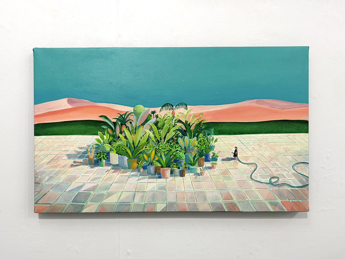 seadct's tweet photo. 北林みなみさん個展『足跡をたどる』に行ってきました。
私にとってお守りのような、輪郭を撫でつけて自分の形を教えてくれるような、あたたかくて美しい絵たち　こうしてまた観られる機会をいただけてとても嬉しいです。本当に素晴らしかった… https://t.co/8DYkCwCUX8