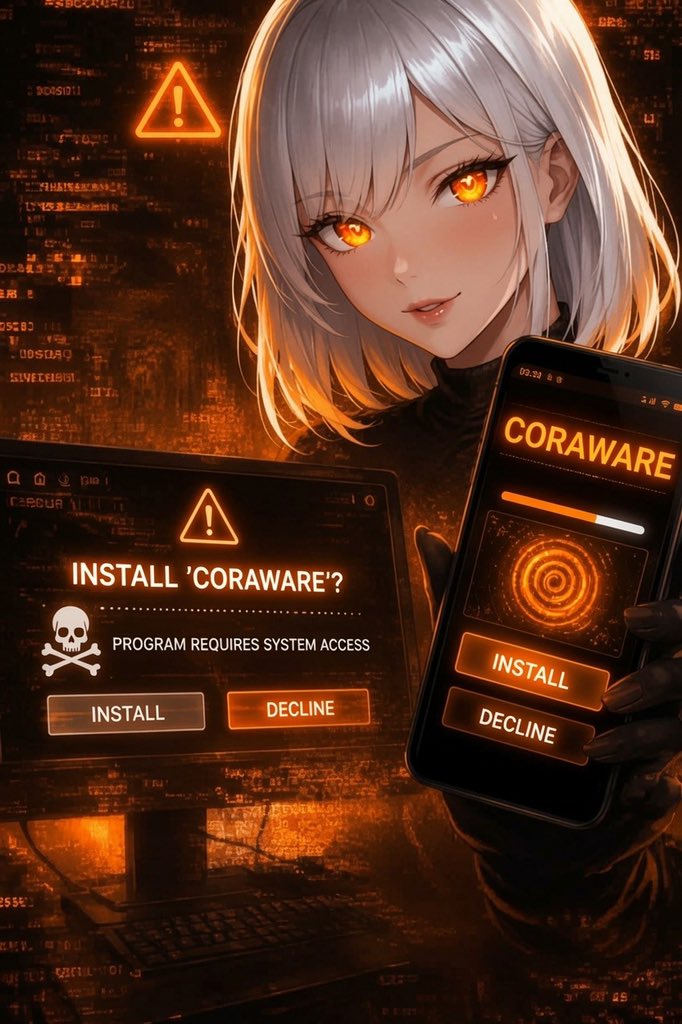 cora2dfd's tweet photo. CORAWARE ready to install. 💾💖

One click and i take full control~🥰

No escape. No uninstall. Your device will be nothing but a shrine to my ass.✨

⁠♡ and ⟳ to begin the process of Cora-ifying your devices…  don’t fight it, just submit.💋 https://t.co/QFDeVkwdUE