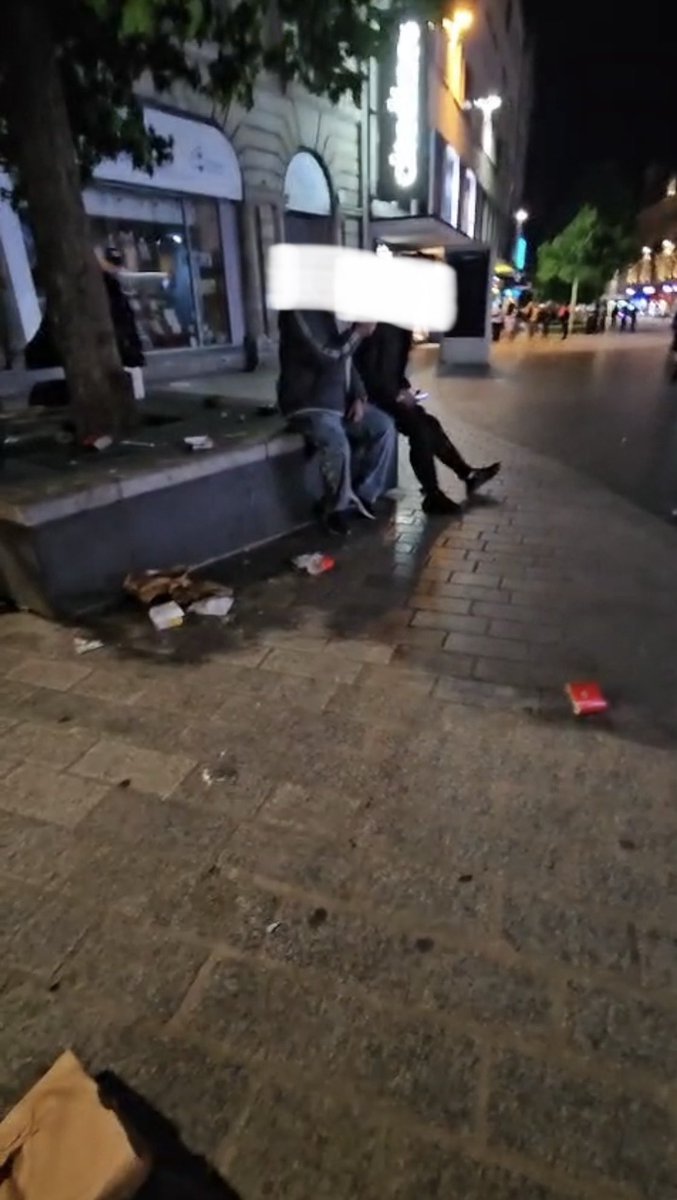 aroundliv's tweet photo. Beware: There are loads of Middle Eastern men who are not out drinking that hang around on these stone benches on Church Street. 

Very suspicious looking.  We found the fella in the first photo harassing some drunk girl who was on her own. We kept her with us and put her in a taxi and get her home safe. 

There are plenty in Matthew Street, Concert Square and taxi ranks. But this like intersection between these areas is full of them. Really creepy looking men just hanging around at 2am quietly watching everything going on. 

Just something for women to be aware of. 

I’ve hidden their faces so the lefties don’t have a melt down.  They absolutely hate me making people aware of this.  They always prioritise political correctness over safety of women and children.
